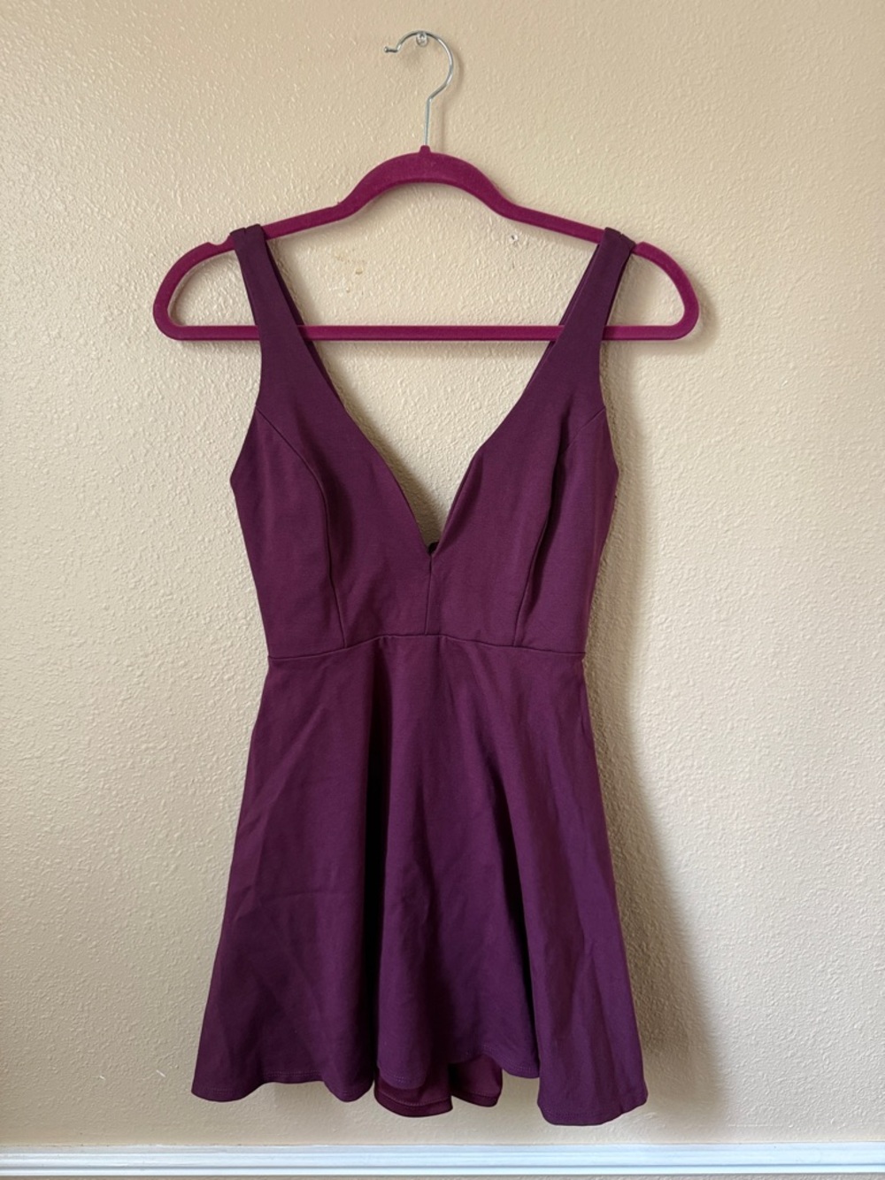 Lulu's Plum Sleeveless V-Neck Fit & Flare Mini Dress